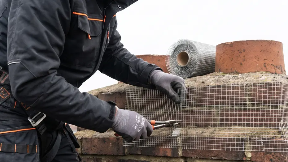 vogelwering schoorsteen installeren 1 - SchoorsteenGids.nl