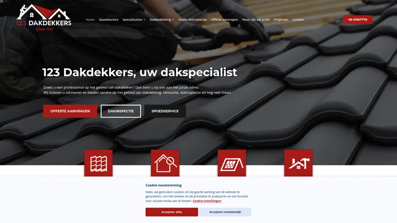 Website van 123 Dakdekkers