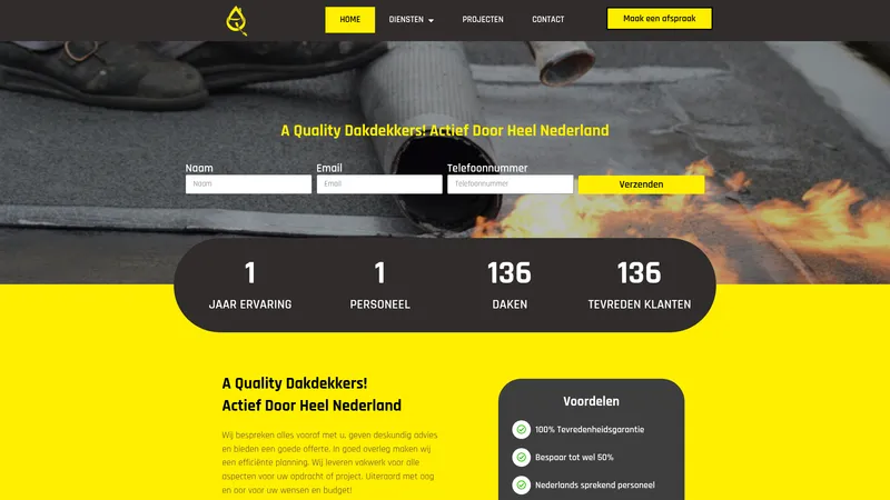 Website van A Quality Dakdekkers