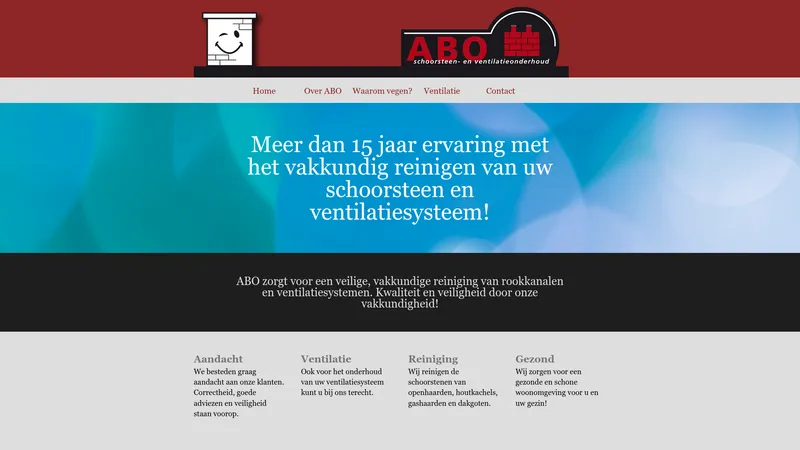 Website van ABO Schoorsteenveegbedrijf