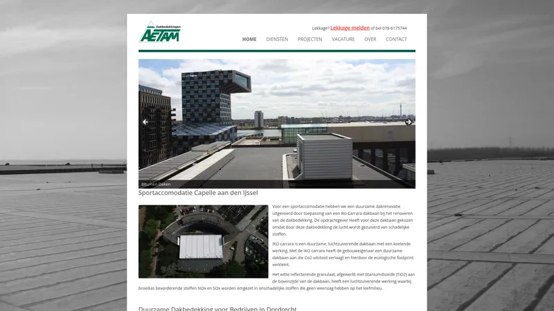 Website van Aetam Dakbedekking B.V