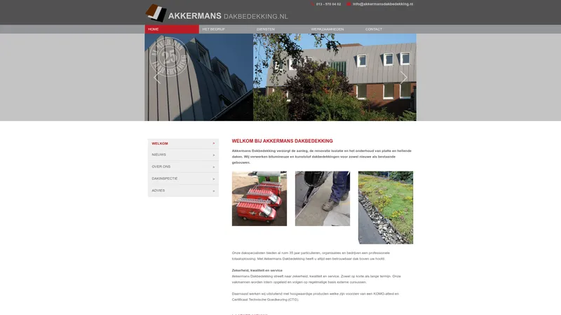 Website van Akkermans Dakbedekking