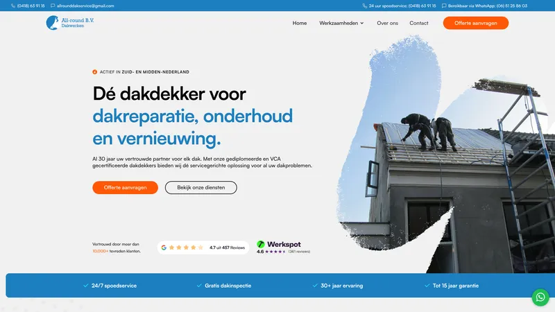 Website van All-round B.V.