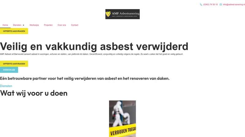 Website van AMF Asbestsanering