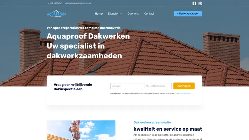 Website van Aquaproof Dakwerken