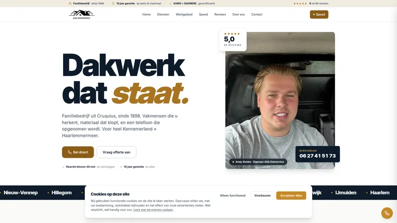 Website van ASA Dakservice
