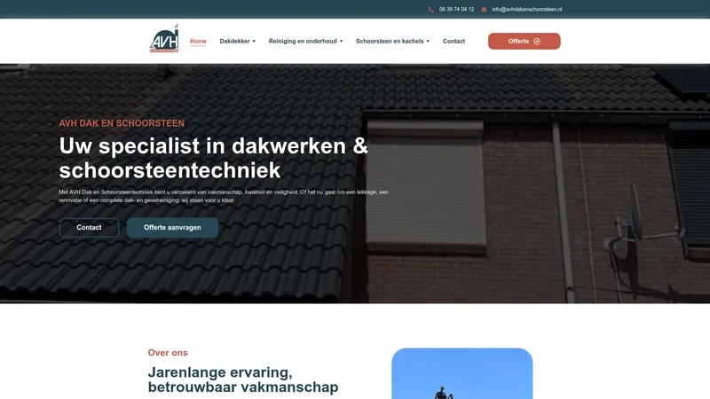 Website van AVH Dak en Schoorsteen