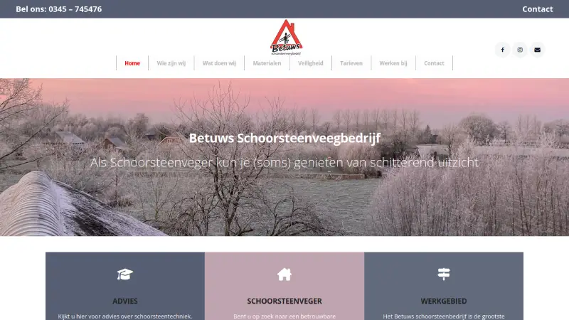 Website van Betuws Schoorsteenveegbedrijf B.V.