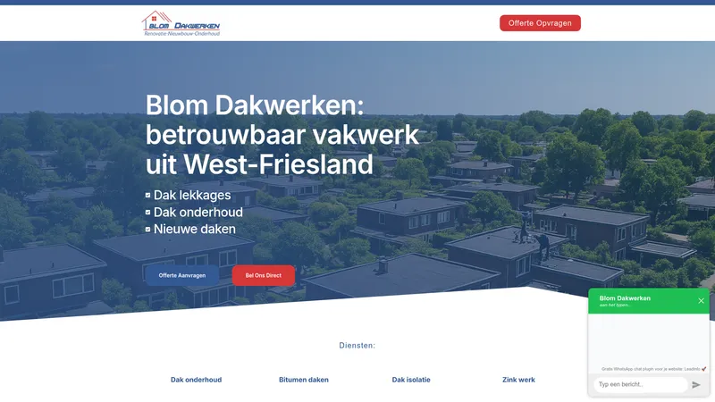 Website van Blom Dakwerken