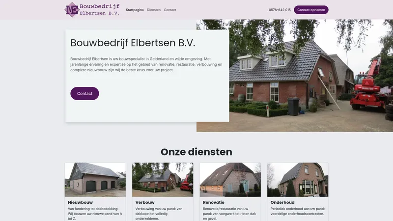 Website van Bouwbedrijf Elbertsen B.V