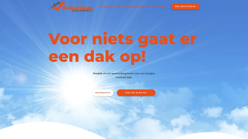 Website van Budget Bouw Nederland