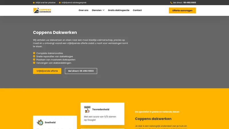 Website van Coppens Dakwerken