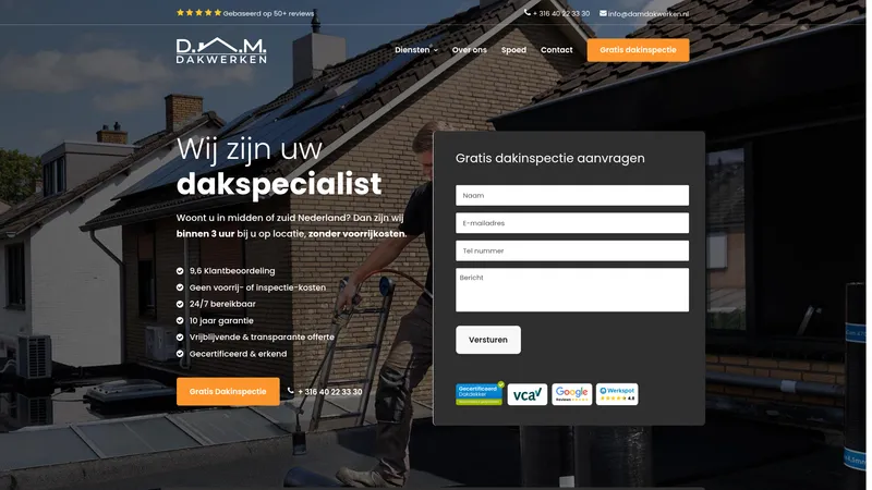 Website van D.A.M. Dakwerken