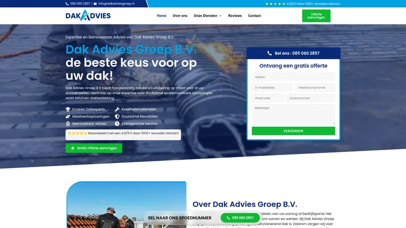 Website van Dak Advies Groep B.V