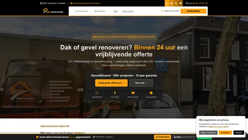 Website van Dak & Gevel Renovaties