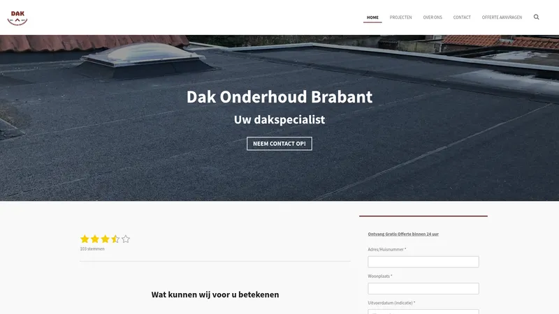 Website van Dak Onderhoud Brabant