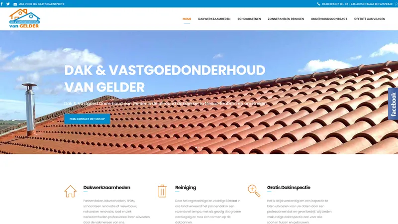 Website van Dak & Vastgoedonderhoud van Gelder