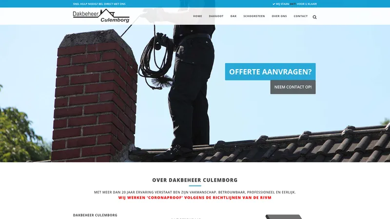 Website van Dakbeheer Culemborg
