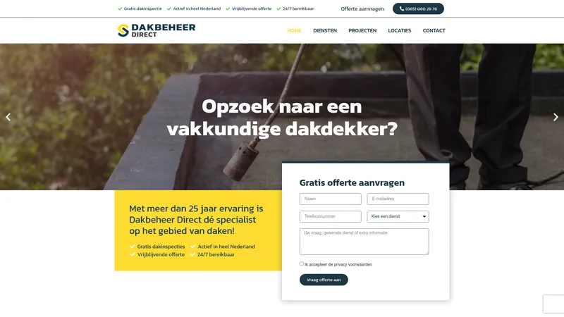Website van Dakbeheer Direct