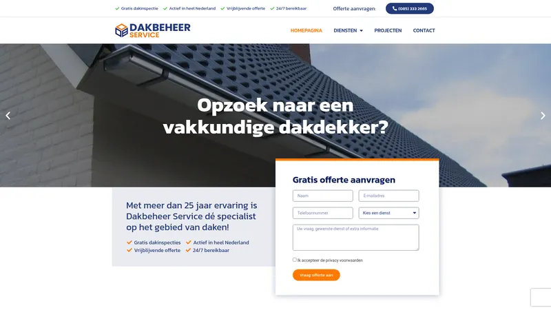 Website van Dakbeheer Service
