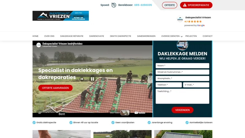 Website van Dakdekker Doetinchem