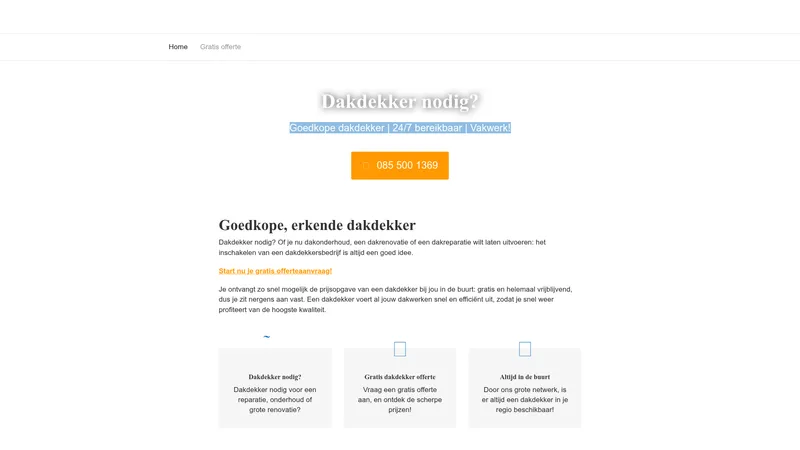 Website van Dakdekker