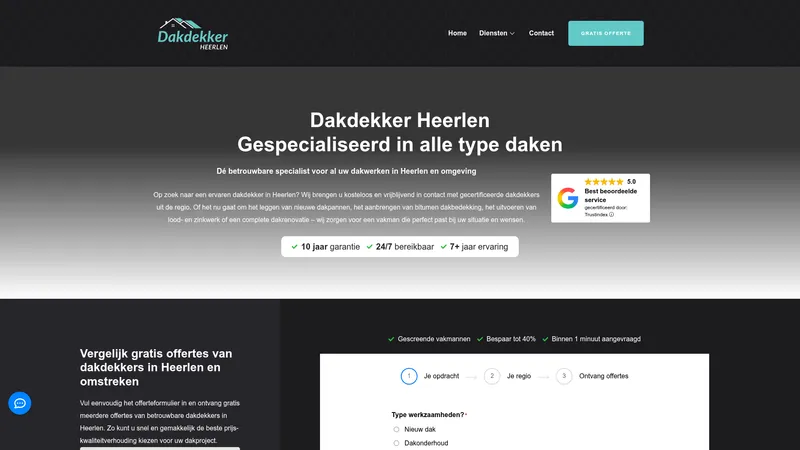 Website van Dakdekker Heerlen