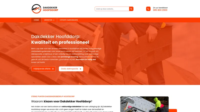 Website van Dakdekker Hoofddorp