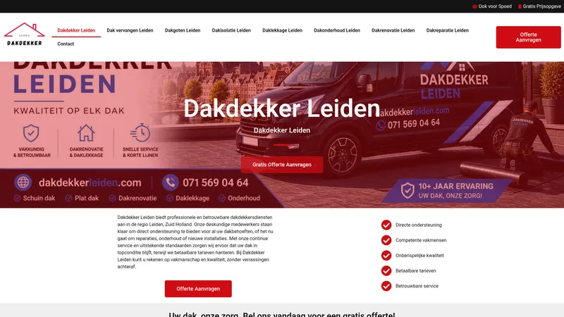 Website van Dakdekker Leiden