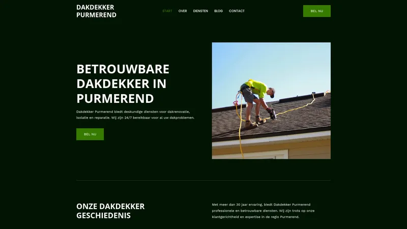 Website van Dakdekker Purmerend