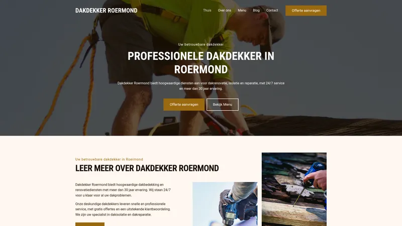 Website van Dakdekker Roermond