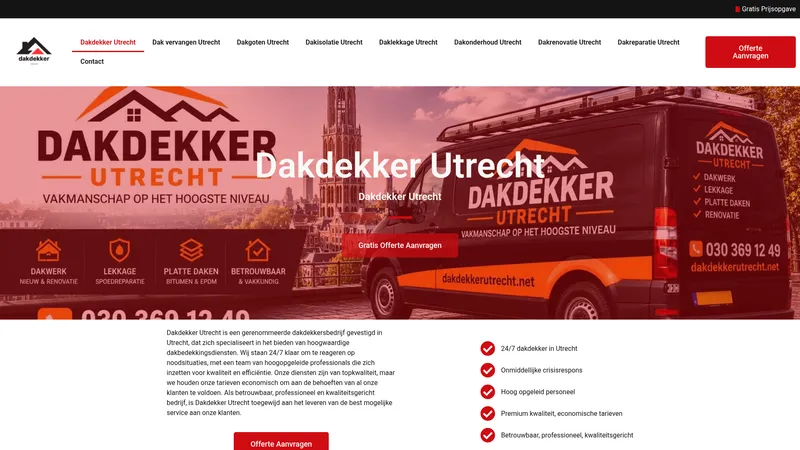 Website van Dakdekker Utrecht