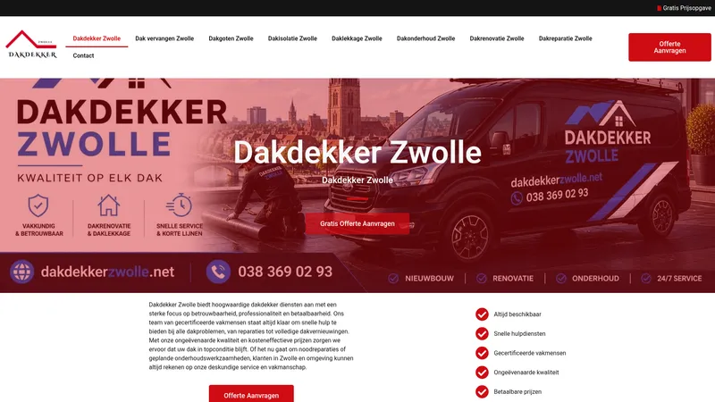 Website van Dakdekker Zwolle