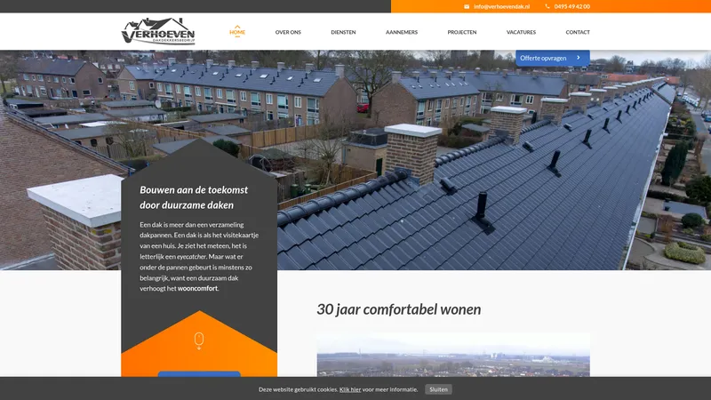 Website van Dakdekkersbedrijf Verhoeven