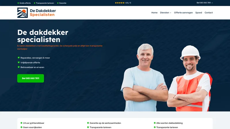 Website van Dakdekkerspecialisten