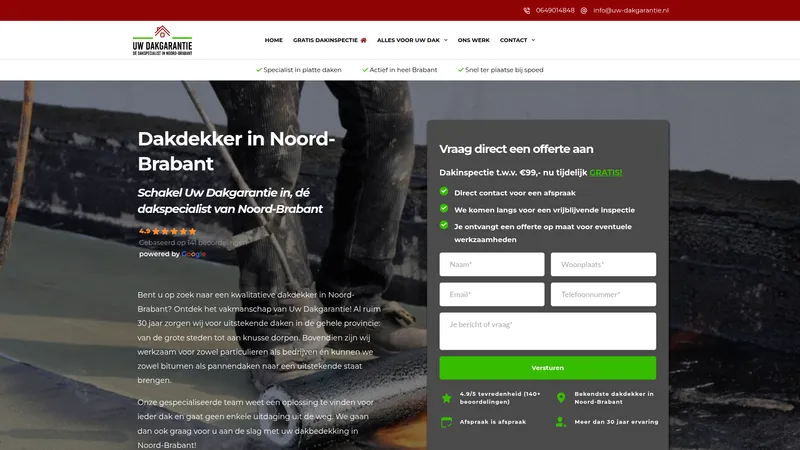 Website van Dakgarantie B.V