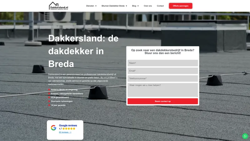 Website van Dakkersland