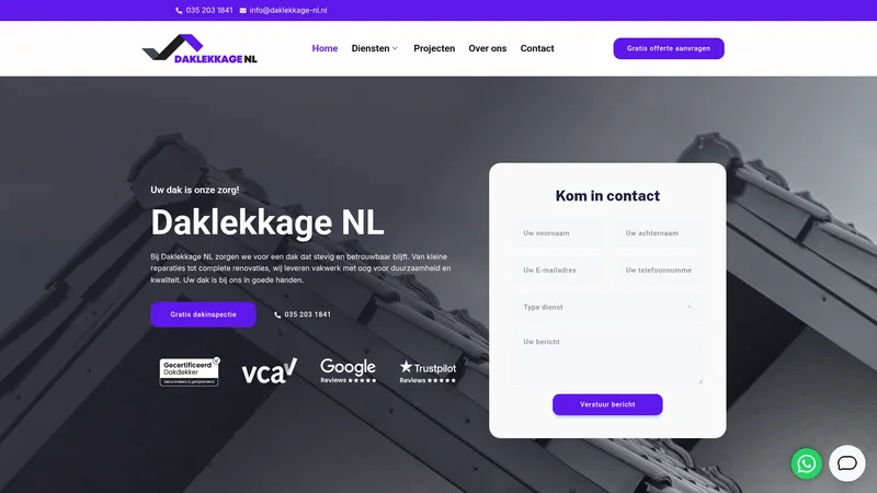 Website van Daklekkage NL