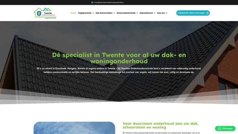 Website van Dakonderhoud het Oosten
