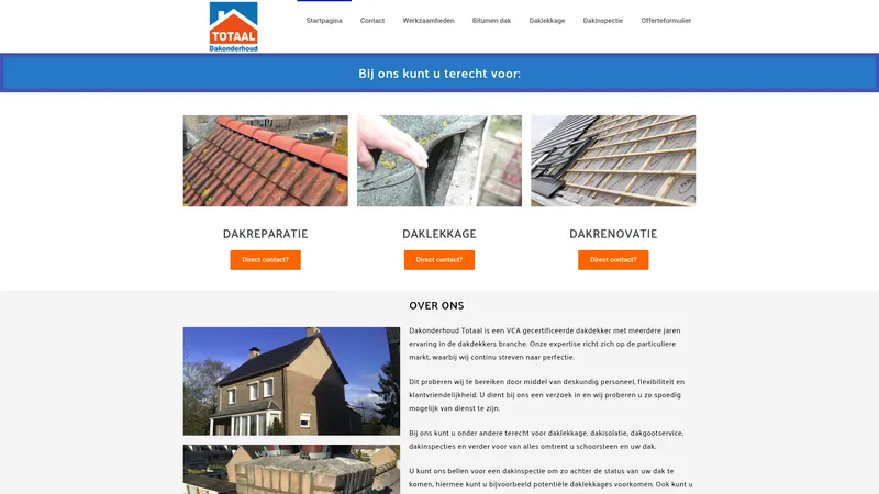 Website van Dakonderhoud Totaal