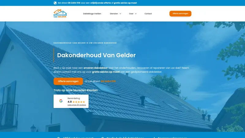 Website van Dakonderhoud Van Gelder