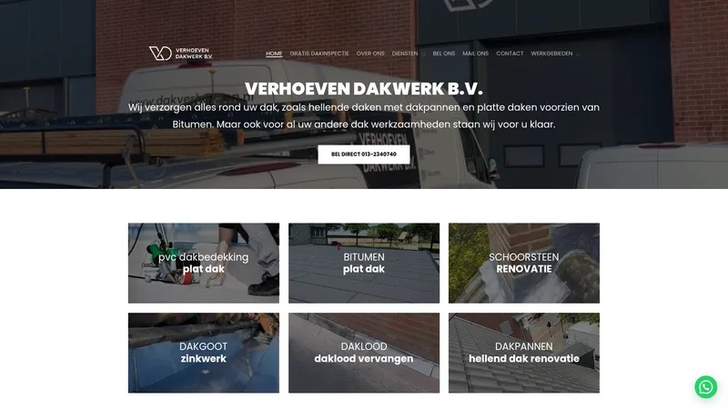 Website van Dakonderhoud Verhoeven