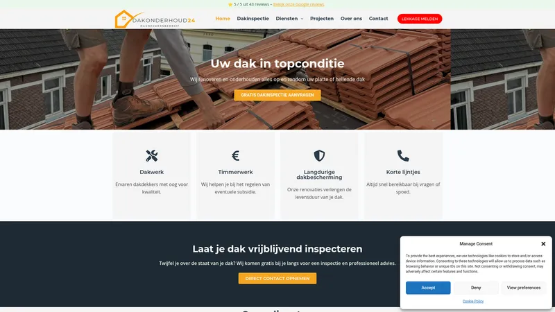 Website van Dakonderhoud24.nl