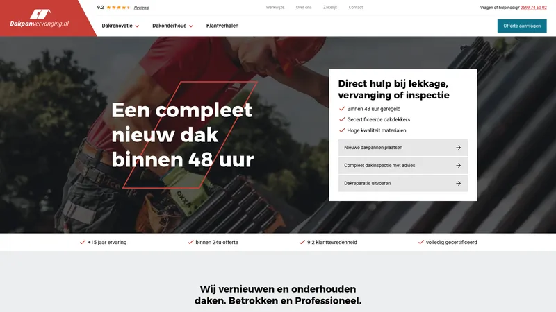 Website van Dakpanvervanging