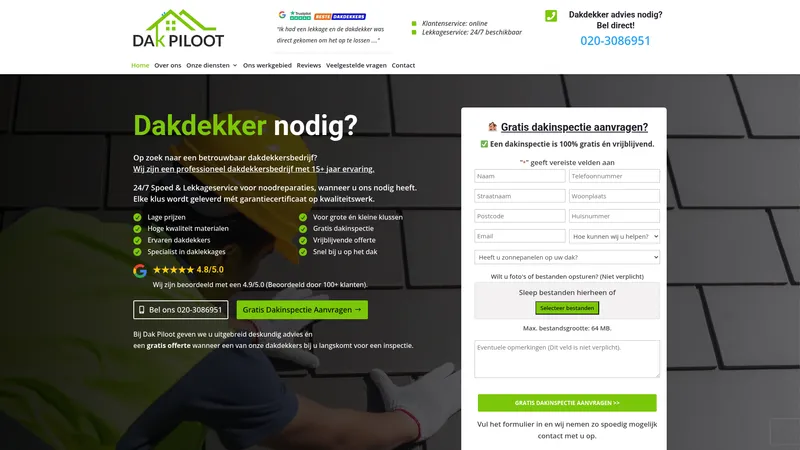 Website van dakpiloot