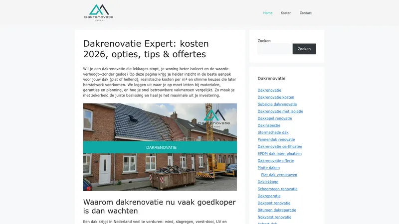 Website van Dakrenovatie Expert