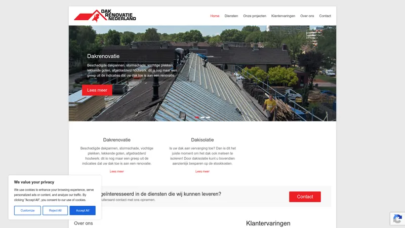 Website van Dakrenovatie Nederland Disclaimer