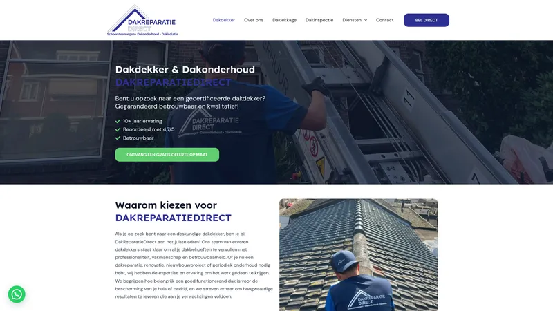 Website van Dakreparatiedirect