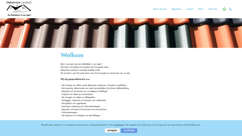 Website van Dakservice Landerd