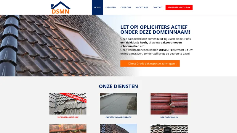 Website van Dakservice Midden Nederland